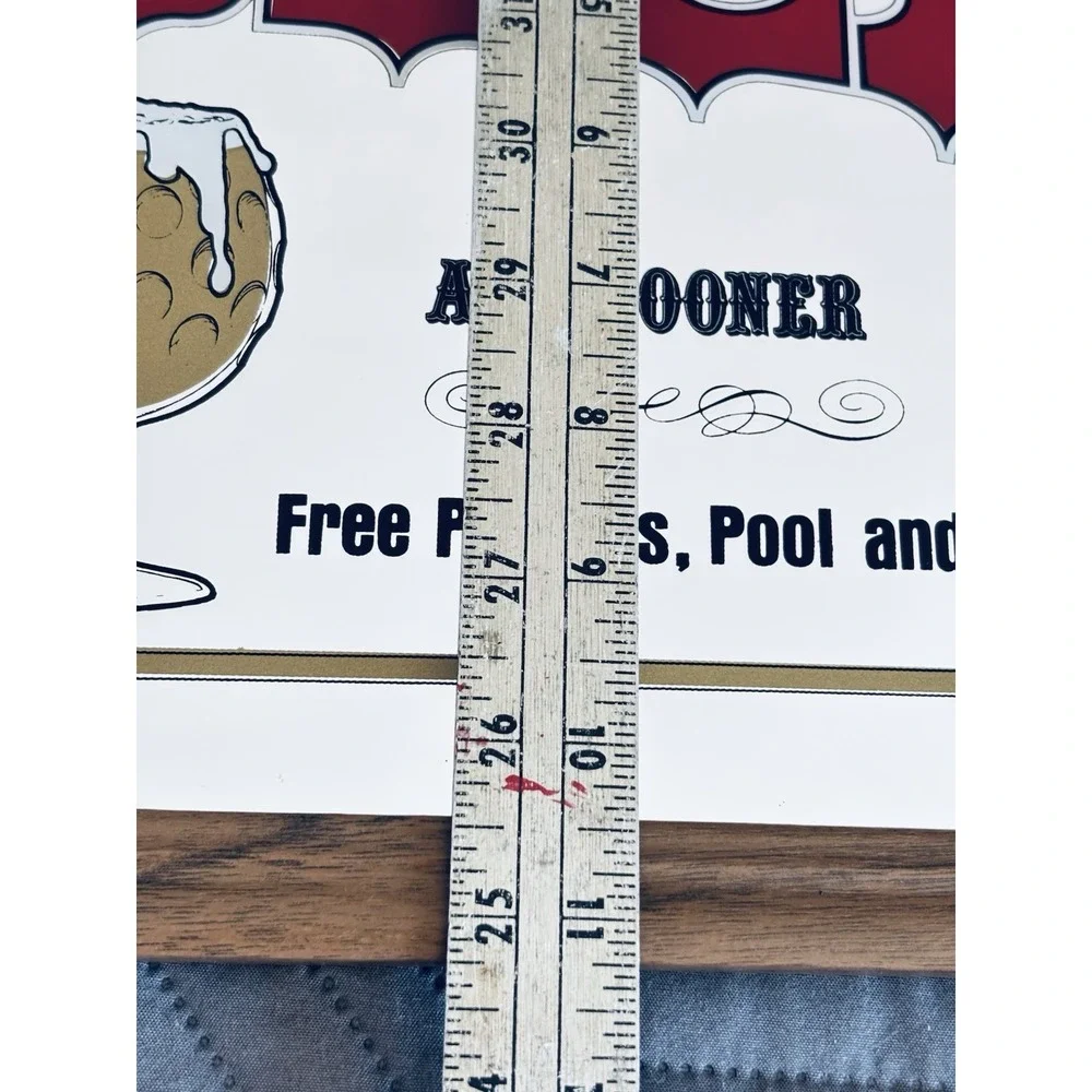 Vintage Beer 5 Cent Schooner Framed Mirror Bar Pub Sign Man Cave Garage 13 X 11